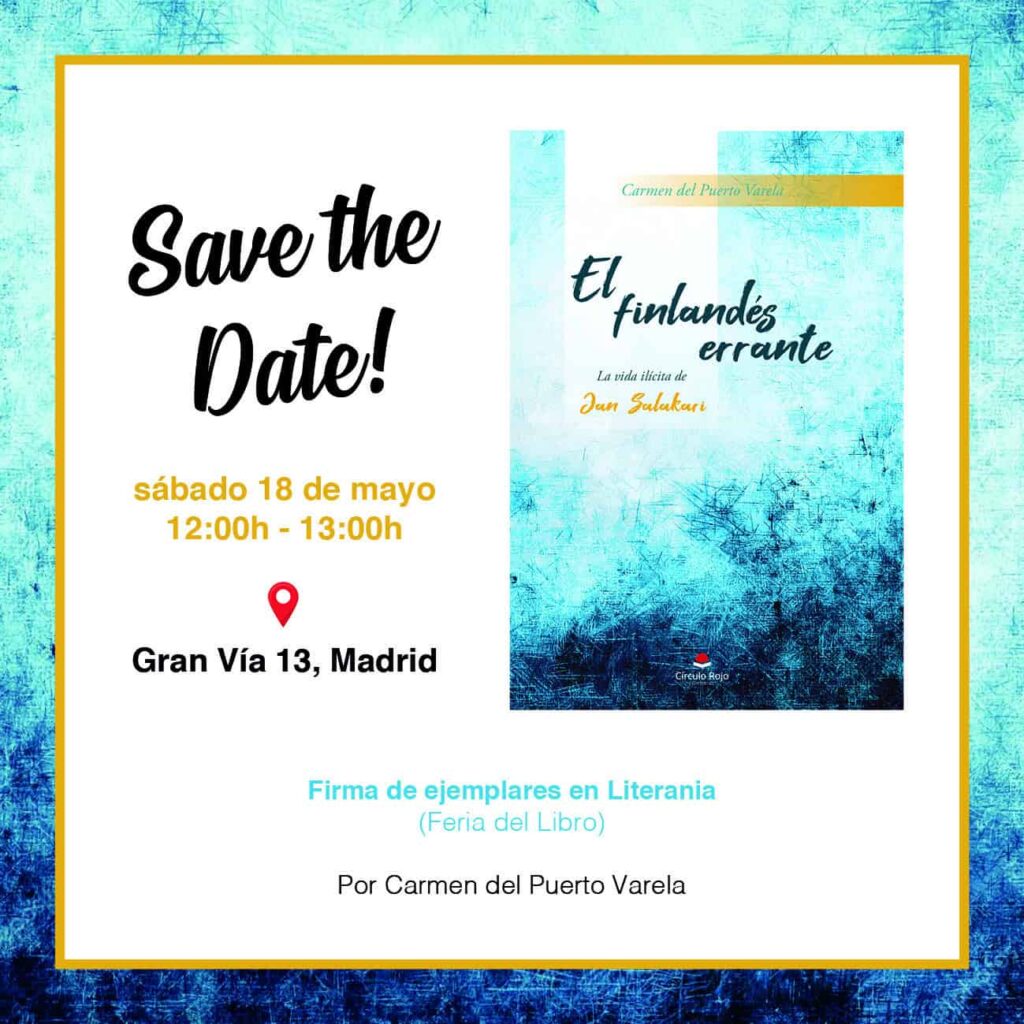 Firma del libro "El finlandés errante" en la Feria Literania de Madrid