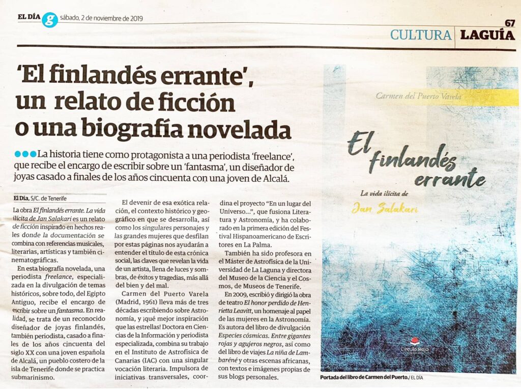 "El finlandés errante", un relato de ficción o una biografía novelada