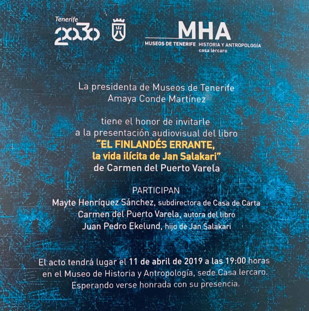 Presentación sinestésica del libro "El finlandés errante"