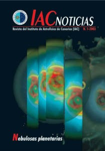 Portada de la revista IAC Noticias con imágenes de nebulosas planetarias y el logo del Instituto de.